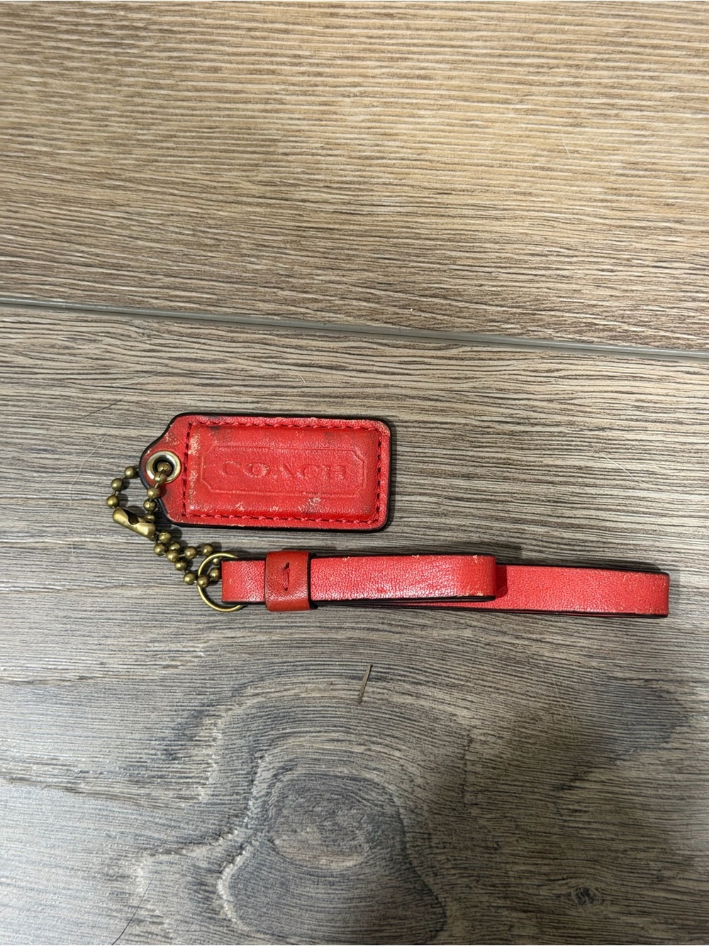 Coach Red Leather Branded Tag